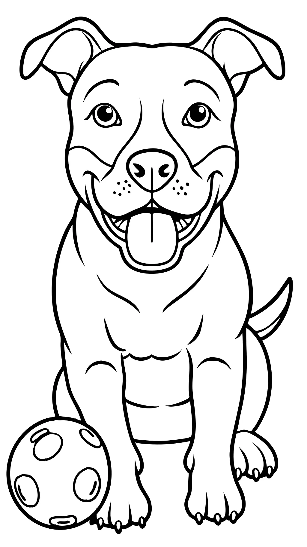 pages à colorier de chien pitbull